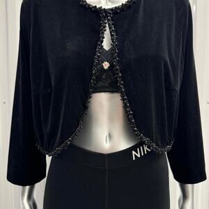 black velvet beaded bolero